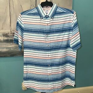 NWT Southern Tide Cooley Stripe Linen Sports Shirt, Medium